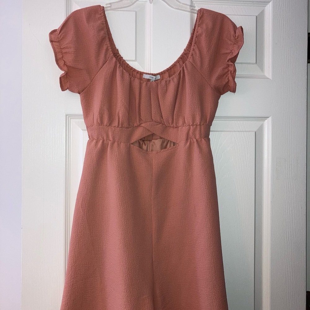 Coral Cut-Out Romper